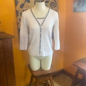 Jeanne Pierre Sweater Faux Cardigan